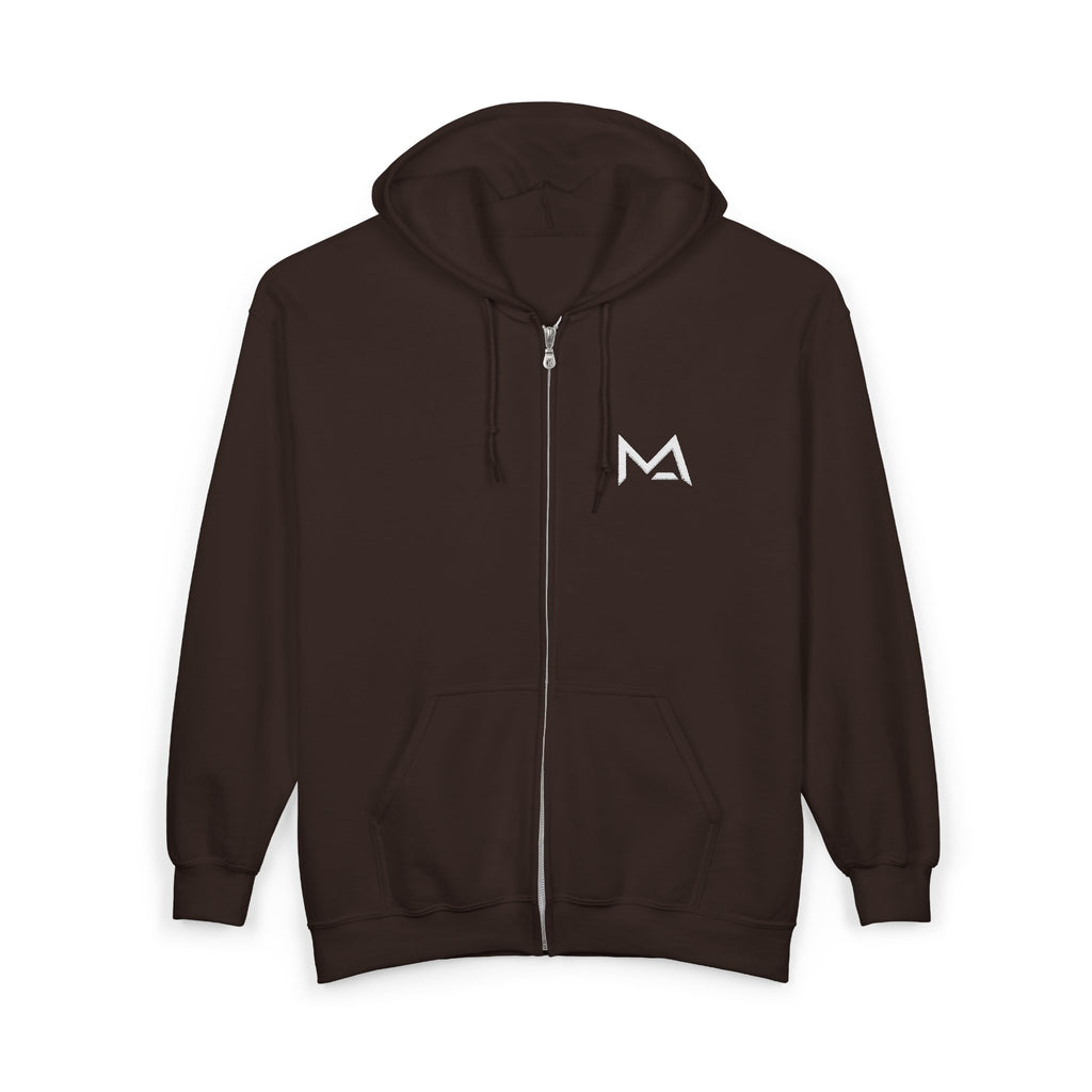 Mas Logo Unisex Heavy Full Zip Hooded Sweatshirt
