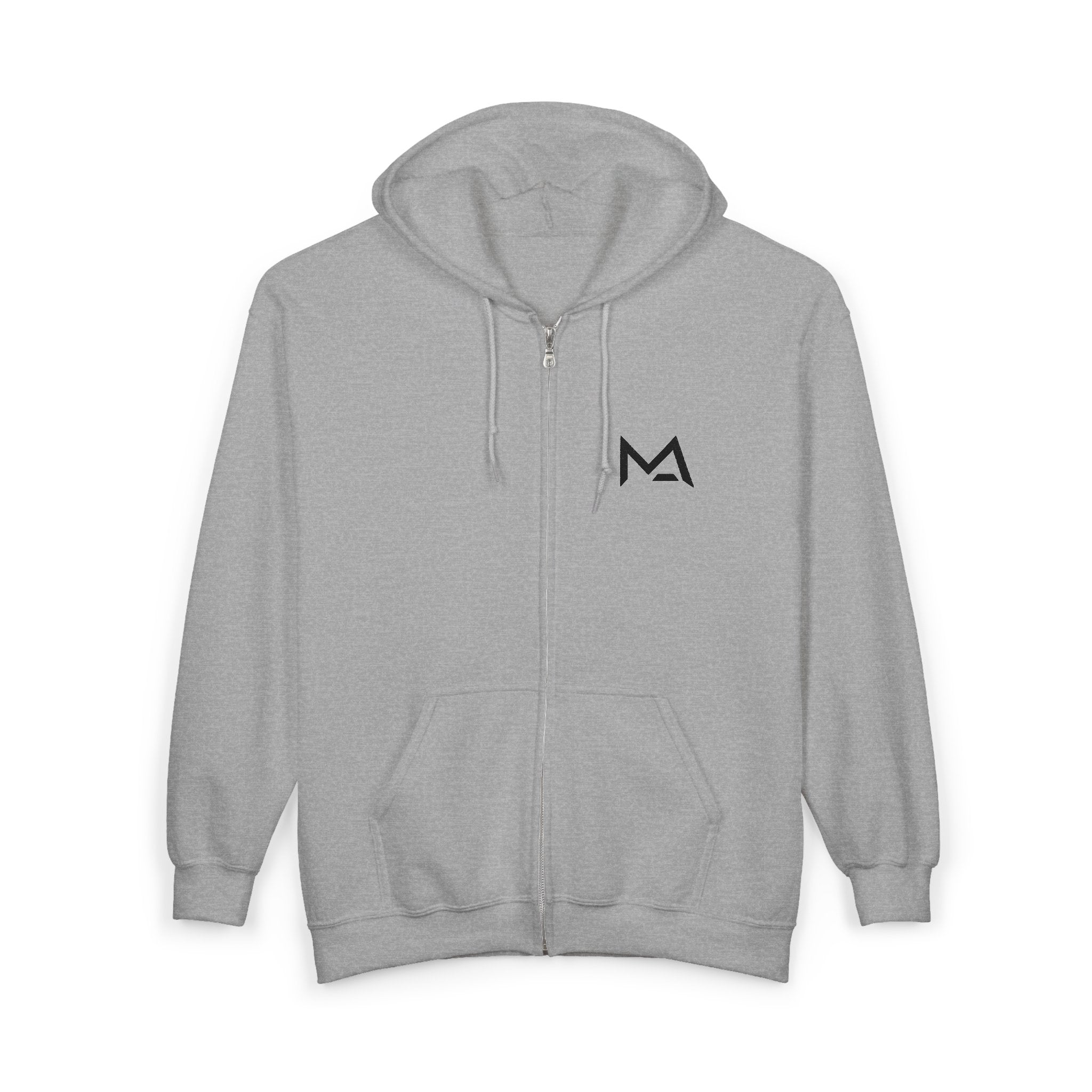 Mas Logo Unisex Heavy Full Zip Hooded Sweatshirt