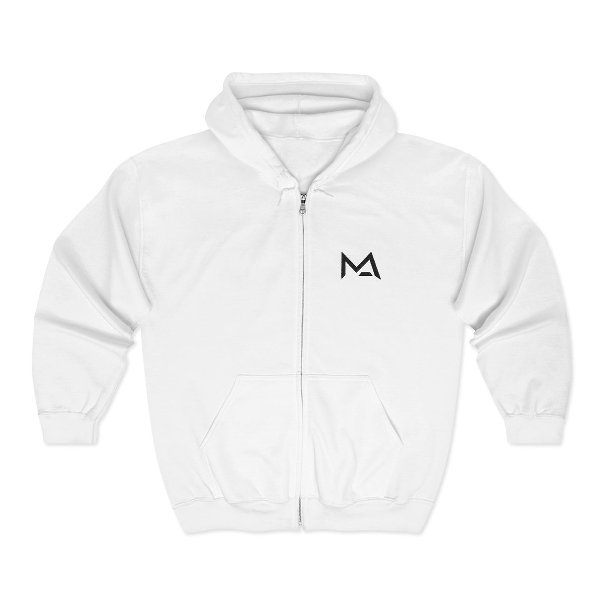 Mas Logo Unisex Heavy Full Zip Hooded Sweatshirt