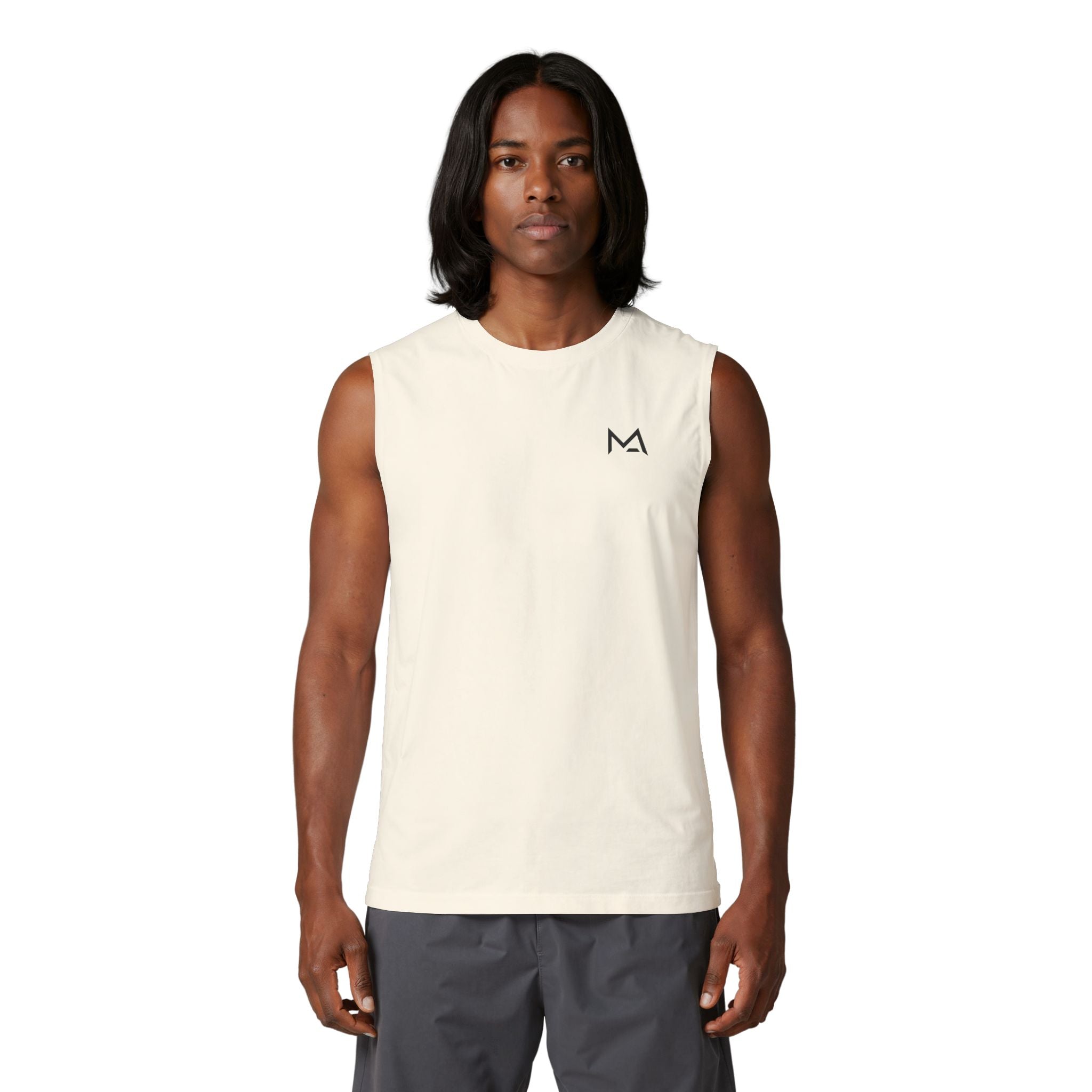 Minimal Crown Muscle Tank — Small Chest Logo Tank Top
