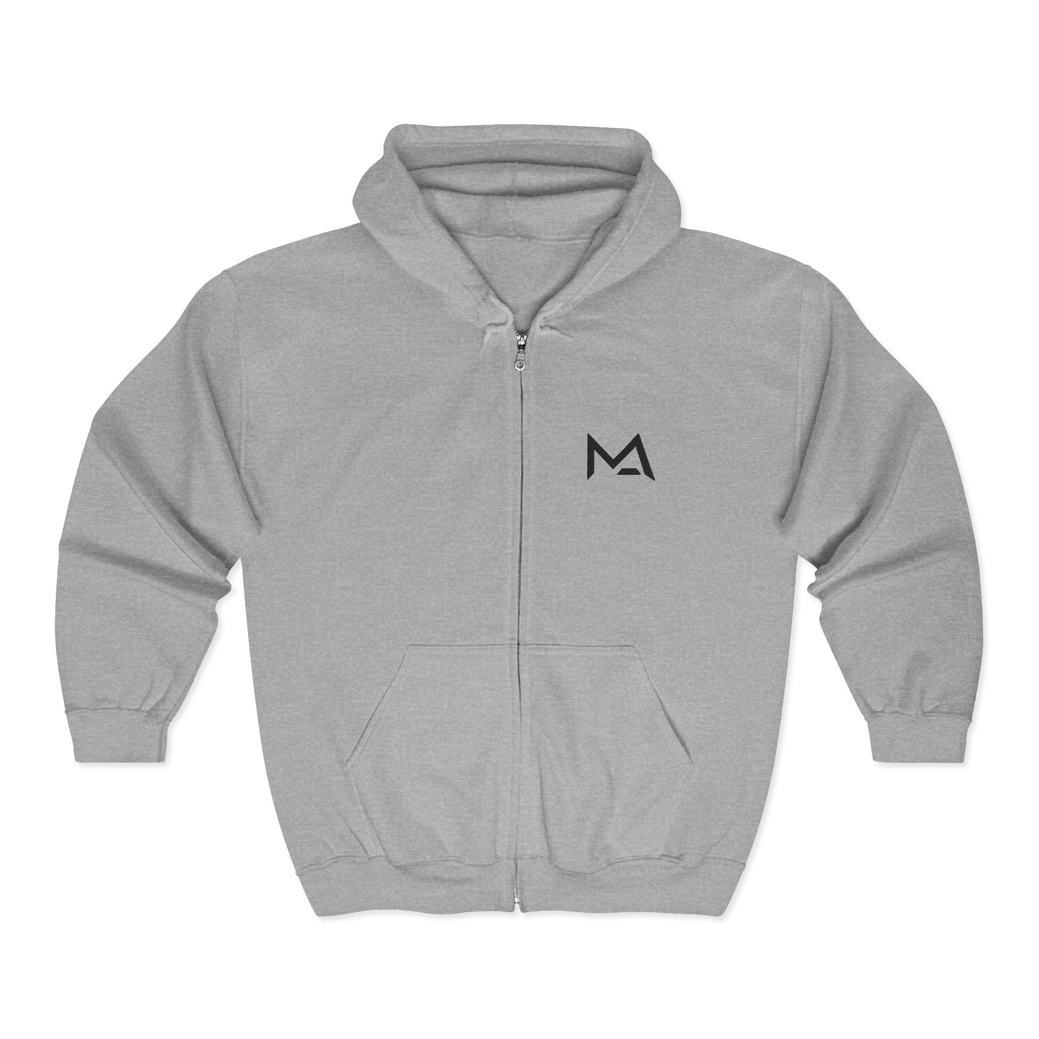 Mas Logo Unisex Heavy Full Zip Hooded Sweatshirt
