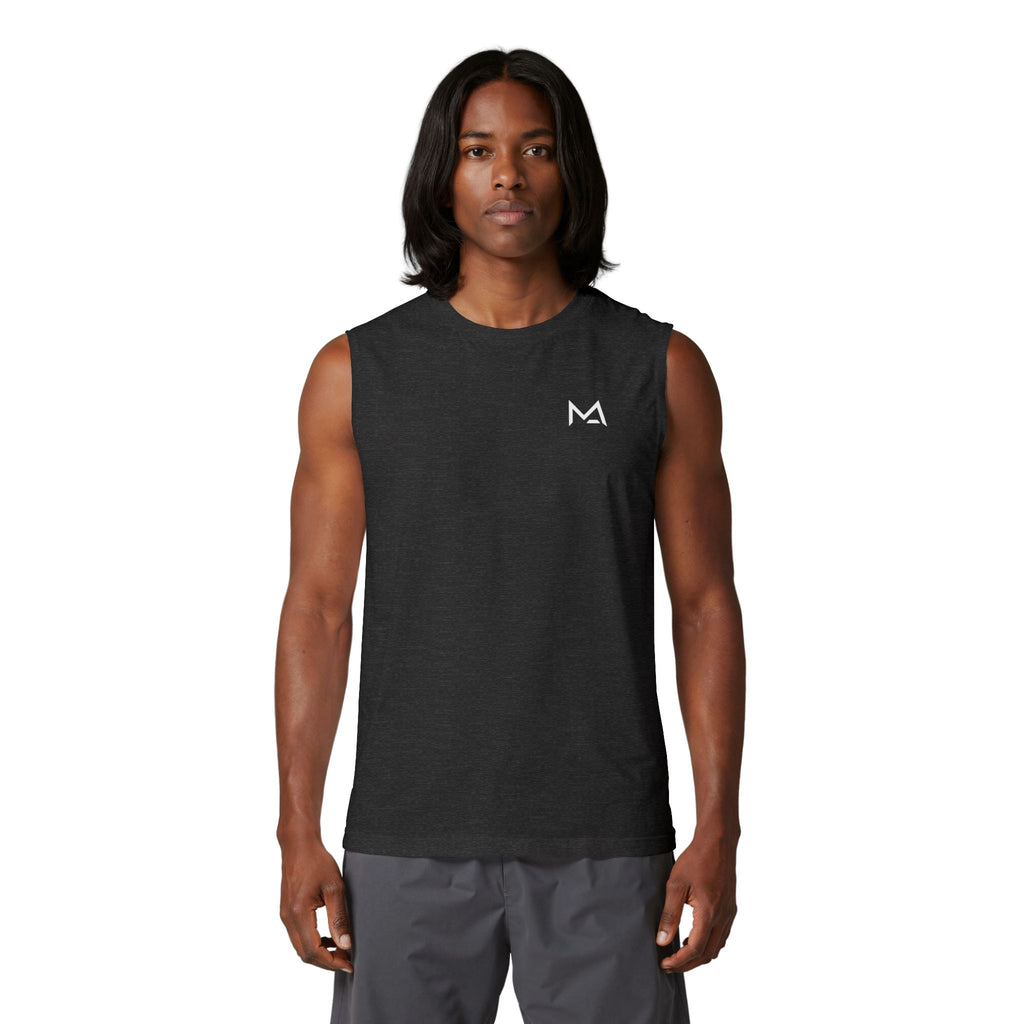 Minimal Crown Muscle Tank — Small Chest Logo Tank Top
