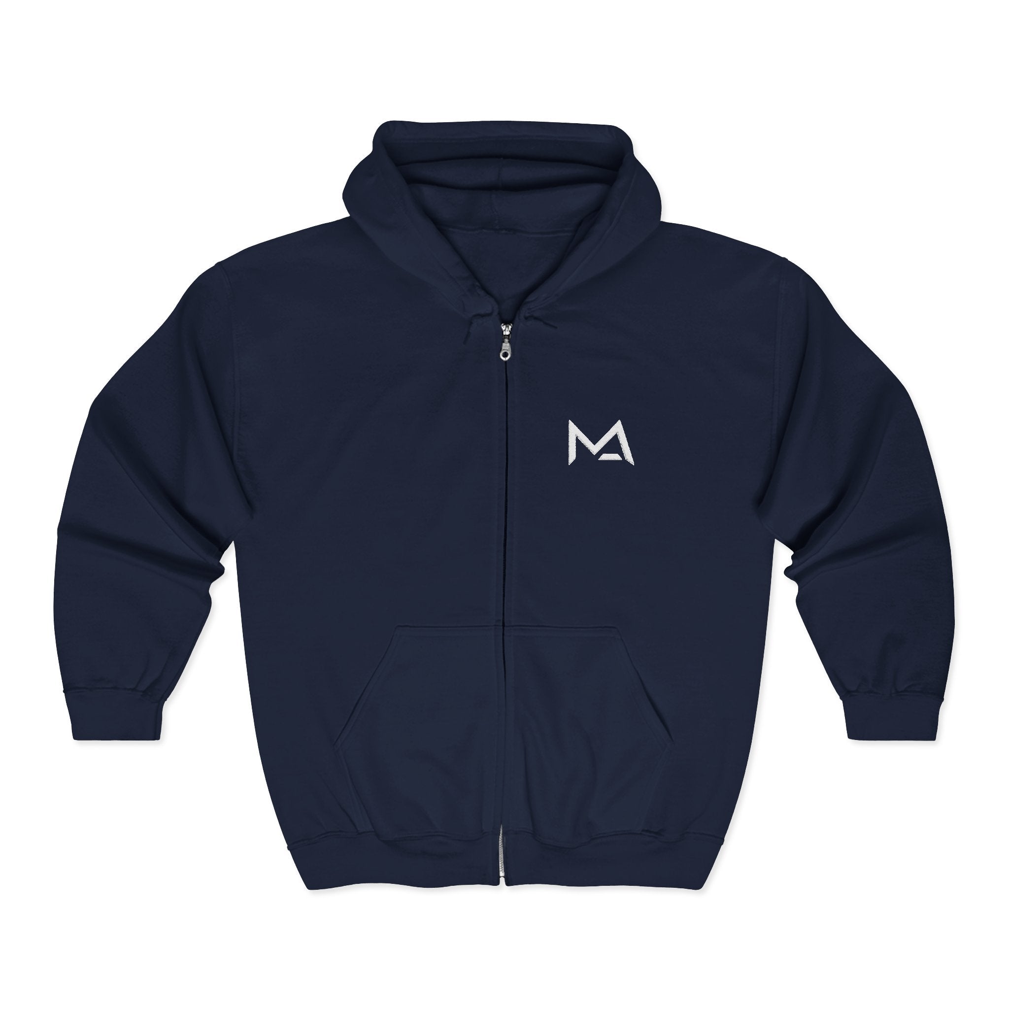 Mas Logo Unisex Heavy Full Zip Hooded Sweatshirt
