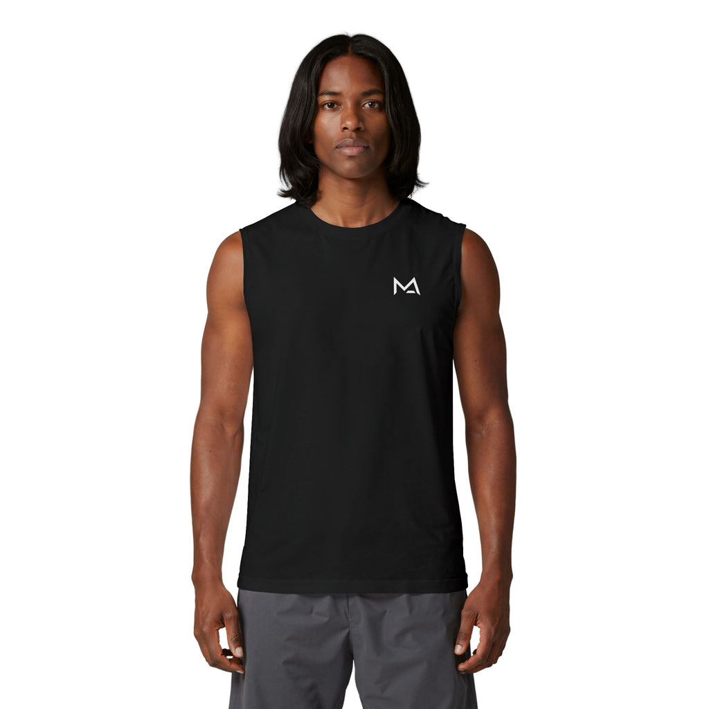 Minimal Crown Muscle Tank — Small Chest Logo Tank Top