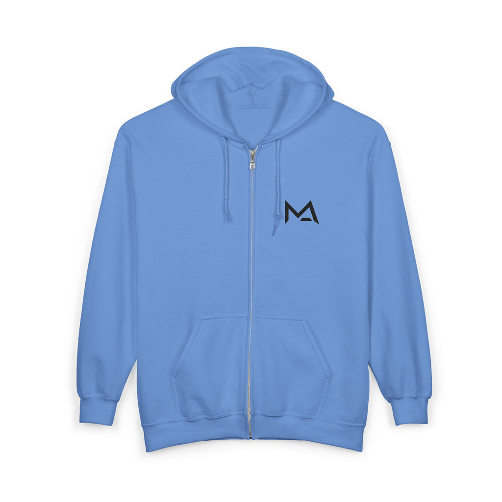 Mas Logo Unisex Heavy Full Zip Hooded Sweatshirt