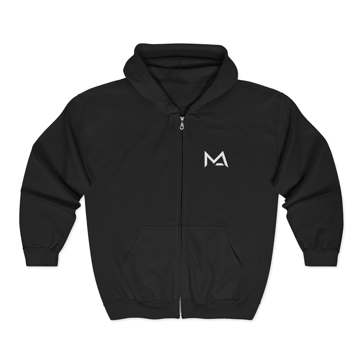 Mas Logo Unisex Heavy Full Zip Hooded Sweatshirt